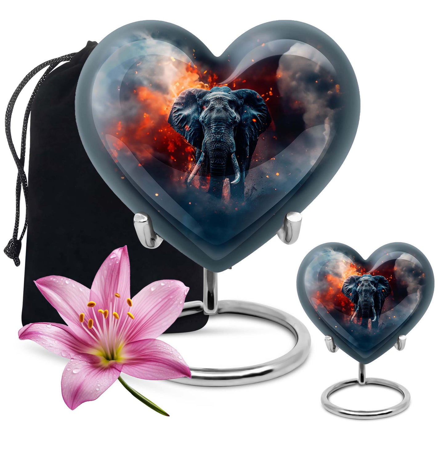 Heart Elephant Urn 