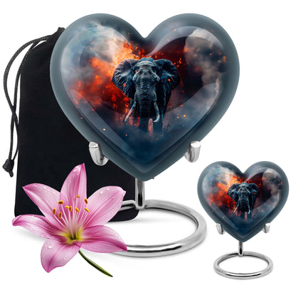 Heart Elephant Urn 