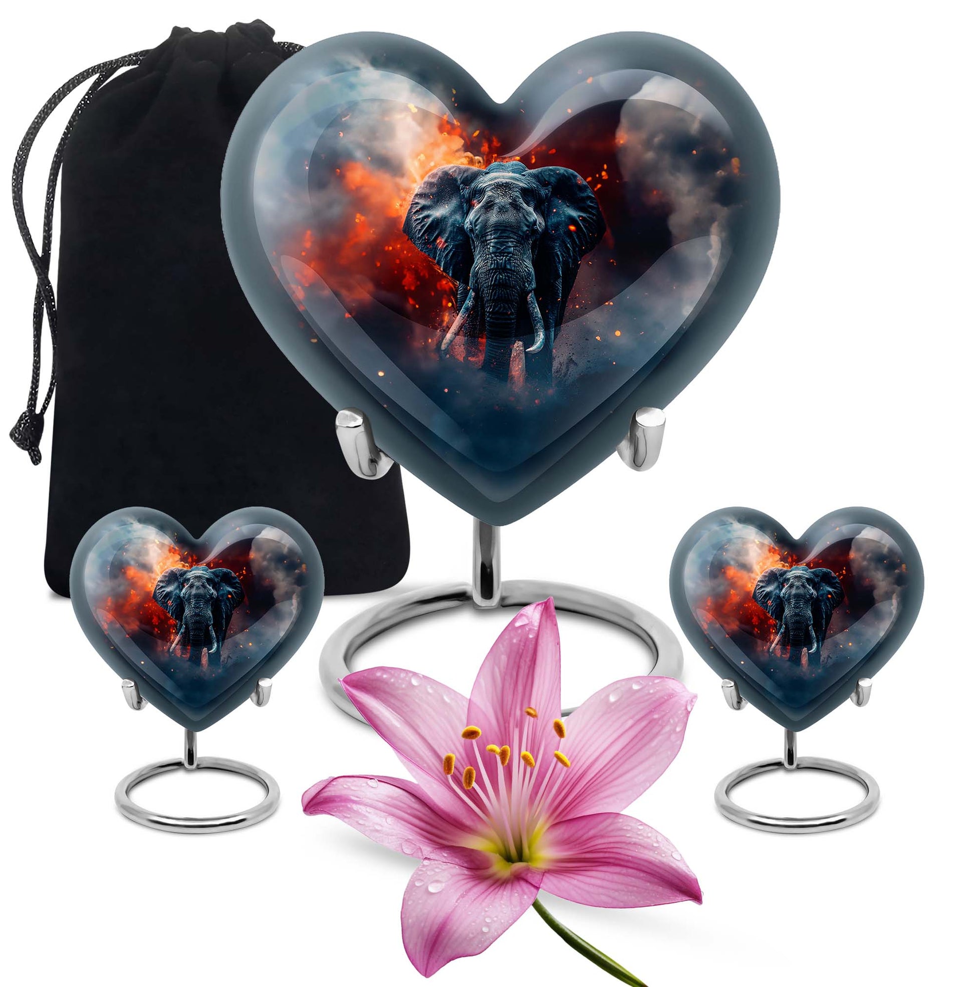 Heart Elephant Urn 