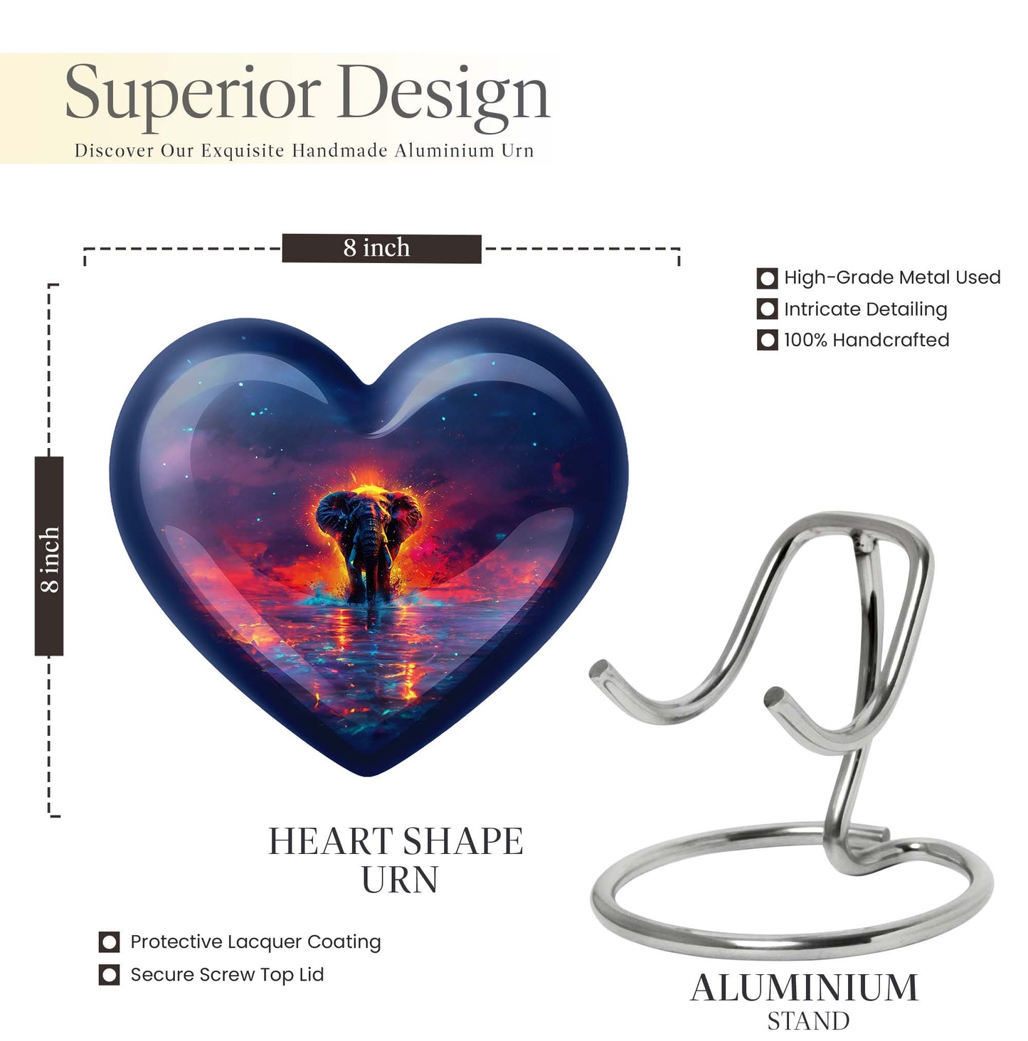 heart elephant Urn
