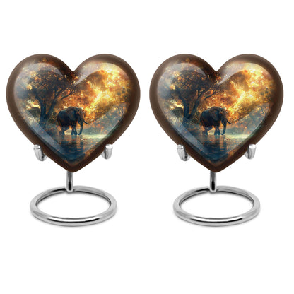 10-inch Heart Urn themed with butterfly, large elephant urn for men ashes