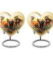10-inch heart-shaped elephant urn with butterfly theme for male cremation