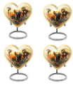 10-inch heart-shaped elephant urn with butterfly theme for male cremation