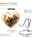 10-inch heart-shaped elephant urn with butterfly theme for male cremation