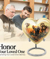 10-inch heart-shaped elephant urn with butterfly theme for male cremation