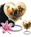 10-inch heart-shaped elephant urn with butterfly theme for male cremation