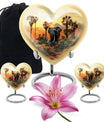 10-inch heart-shaped elephant urn with butterfly theme for male cremation
