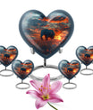 large aluminum heart urn