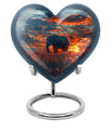 large aluminum heart urn