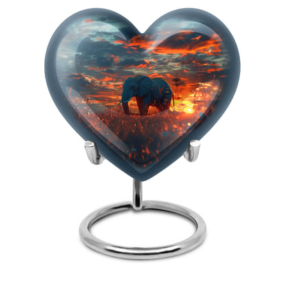large aluminum heart urn