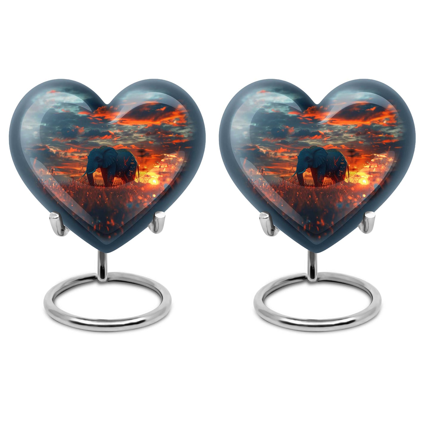 large aluminum heart urn
