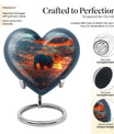 large aluminum heart urn