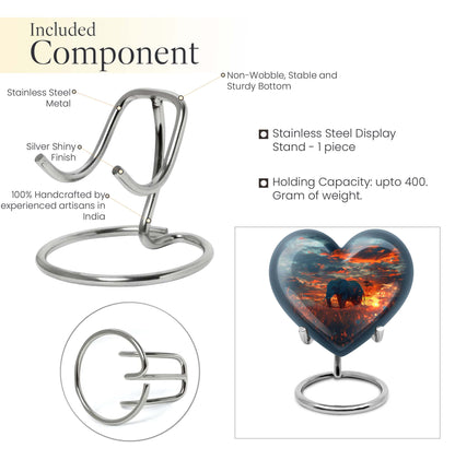 large aluminum heart urn