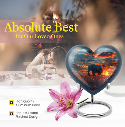 large aluminum heart urn