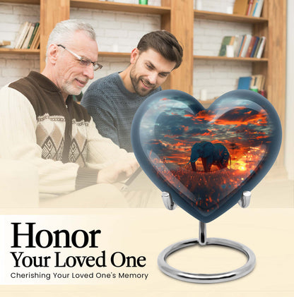 large aluminum heart urn
