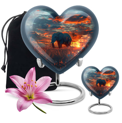 large aluminum heart urn