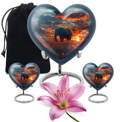 large aluminum heart urn