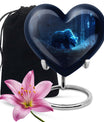 Heart-shaped 10-inch bear urn