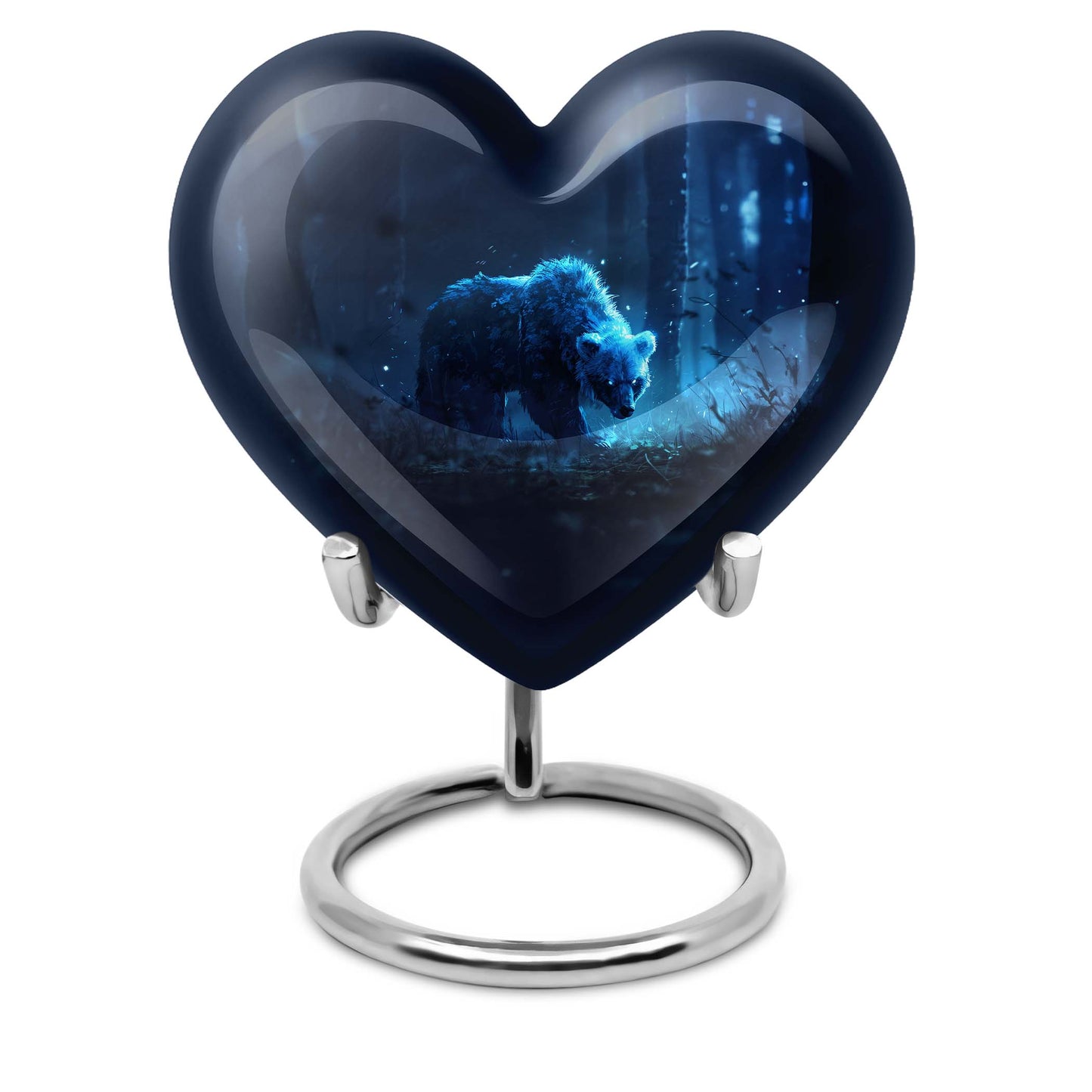 Heart-shaped 10-inch bear urn
