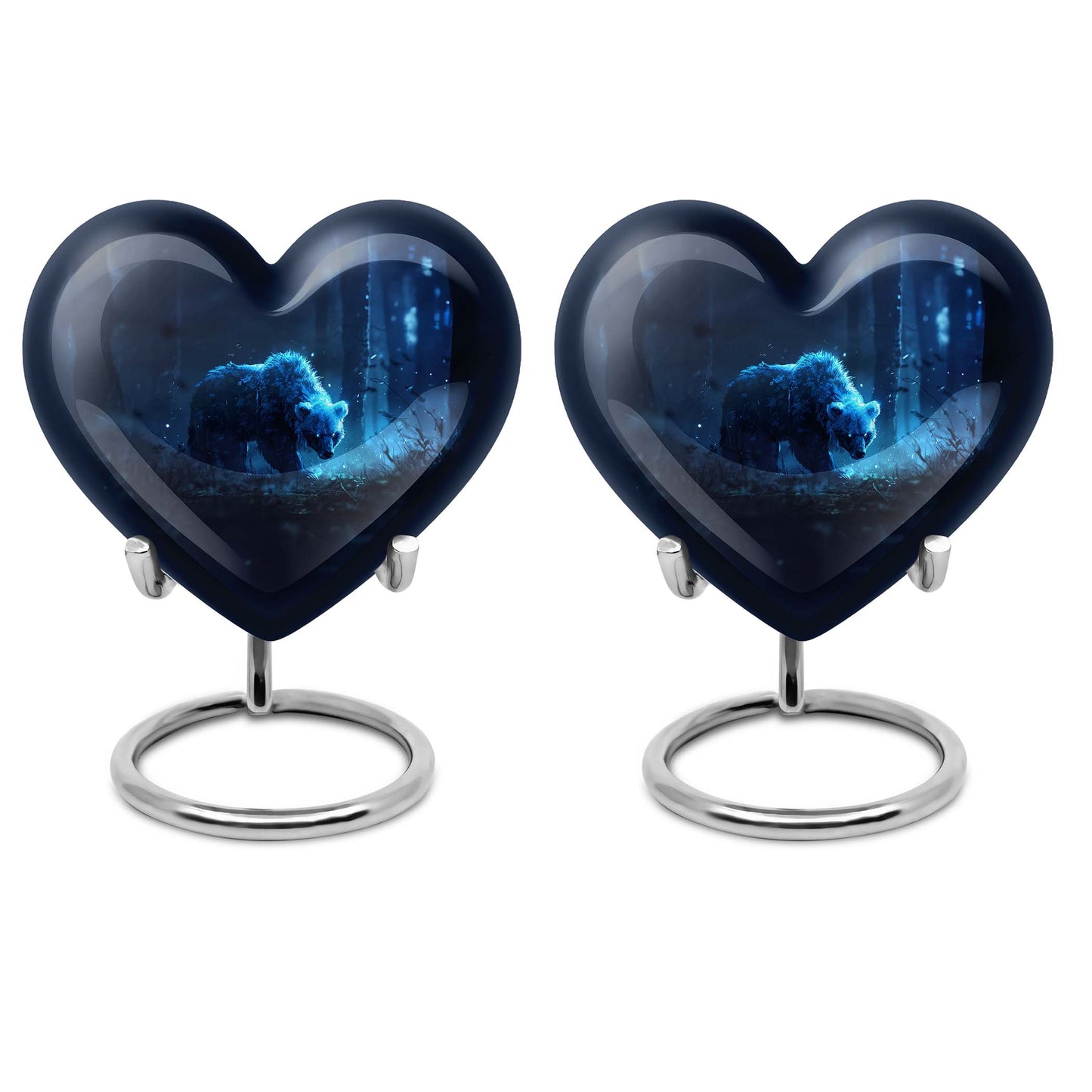 Heart-shaped 10-inch bear urn