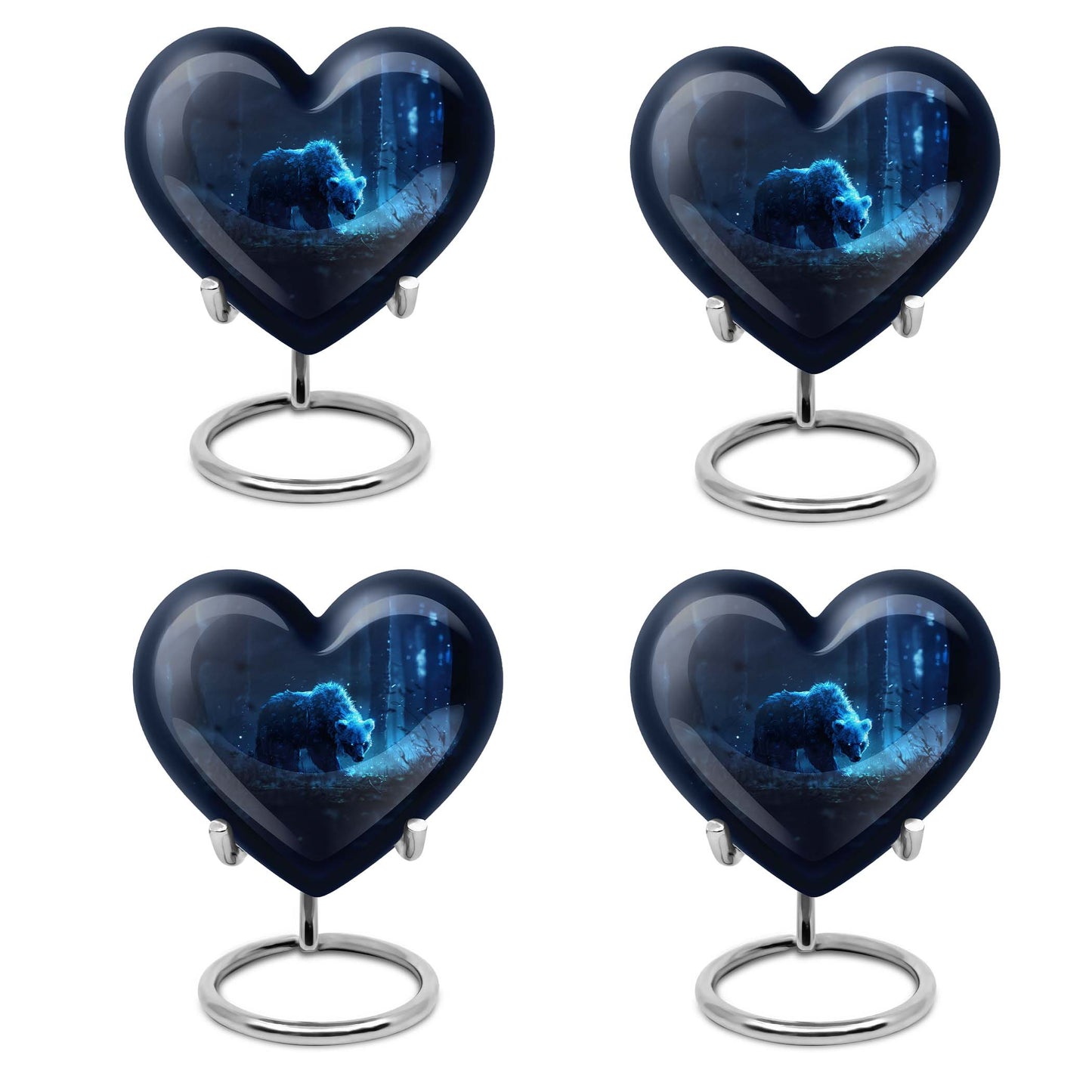 Heart-shaped 10-inch bear urn