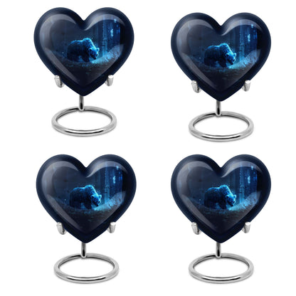 Heart-shaped 10-inch bear urn