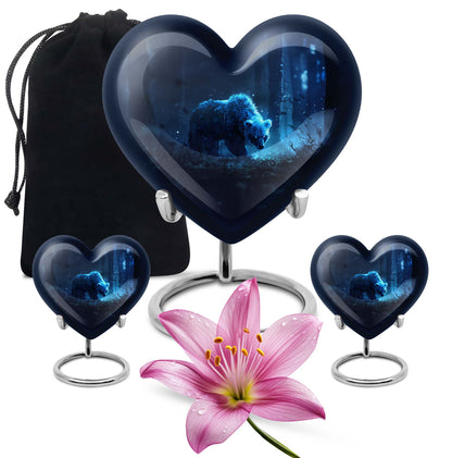 Heart-shaped 10-inch bear urn