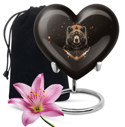Heart-shaped bear Urn