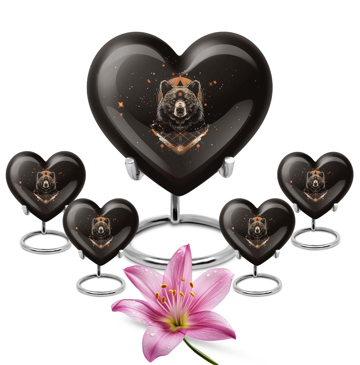 Heart-shaped bear Urn