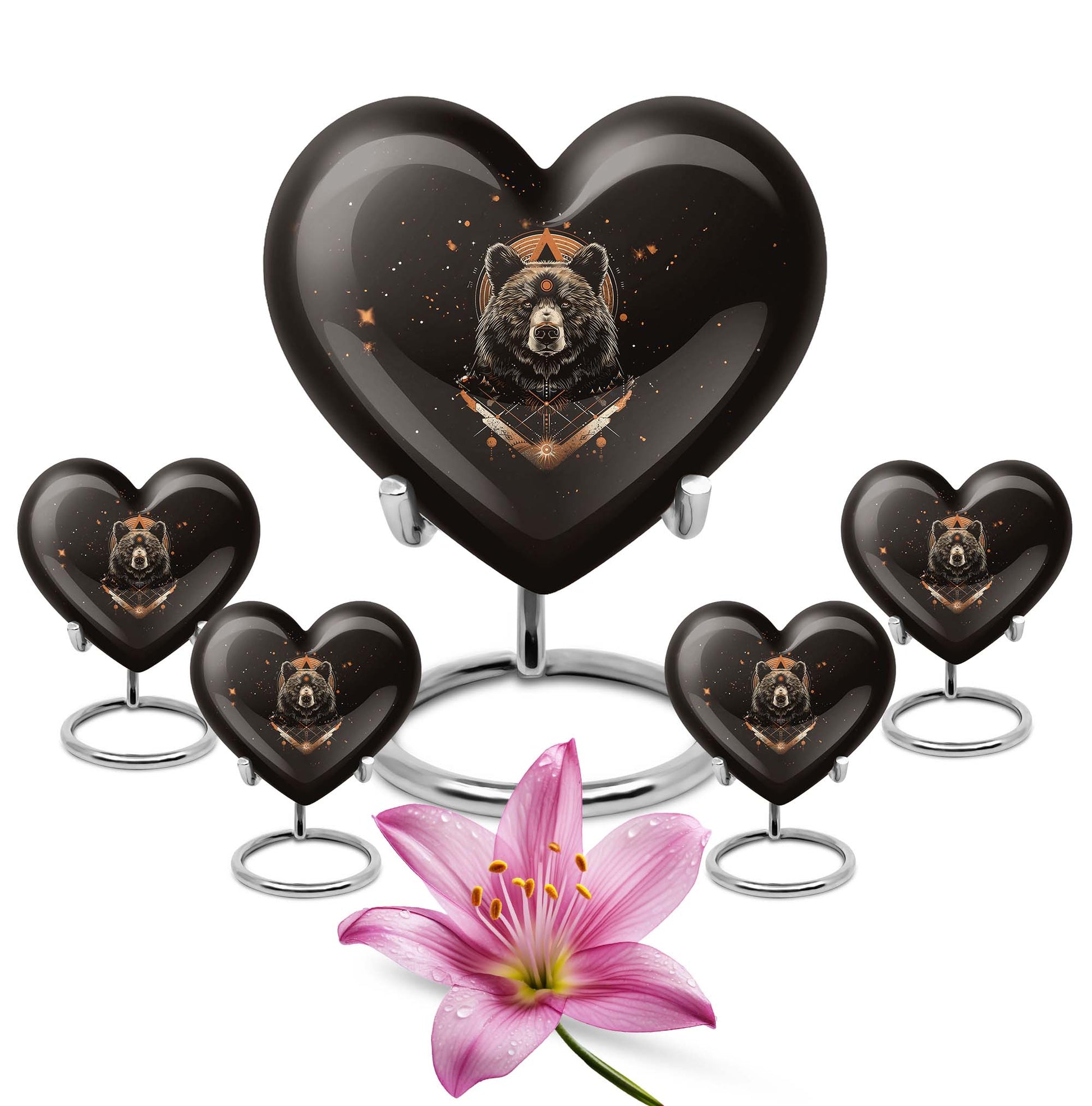 Heart-shaped bear Urn
