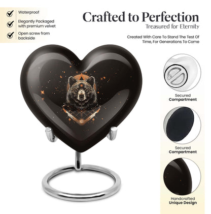Heart-shaped bear Urn