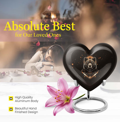 Heart-shaped bear Urn