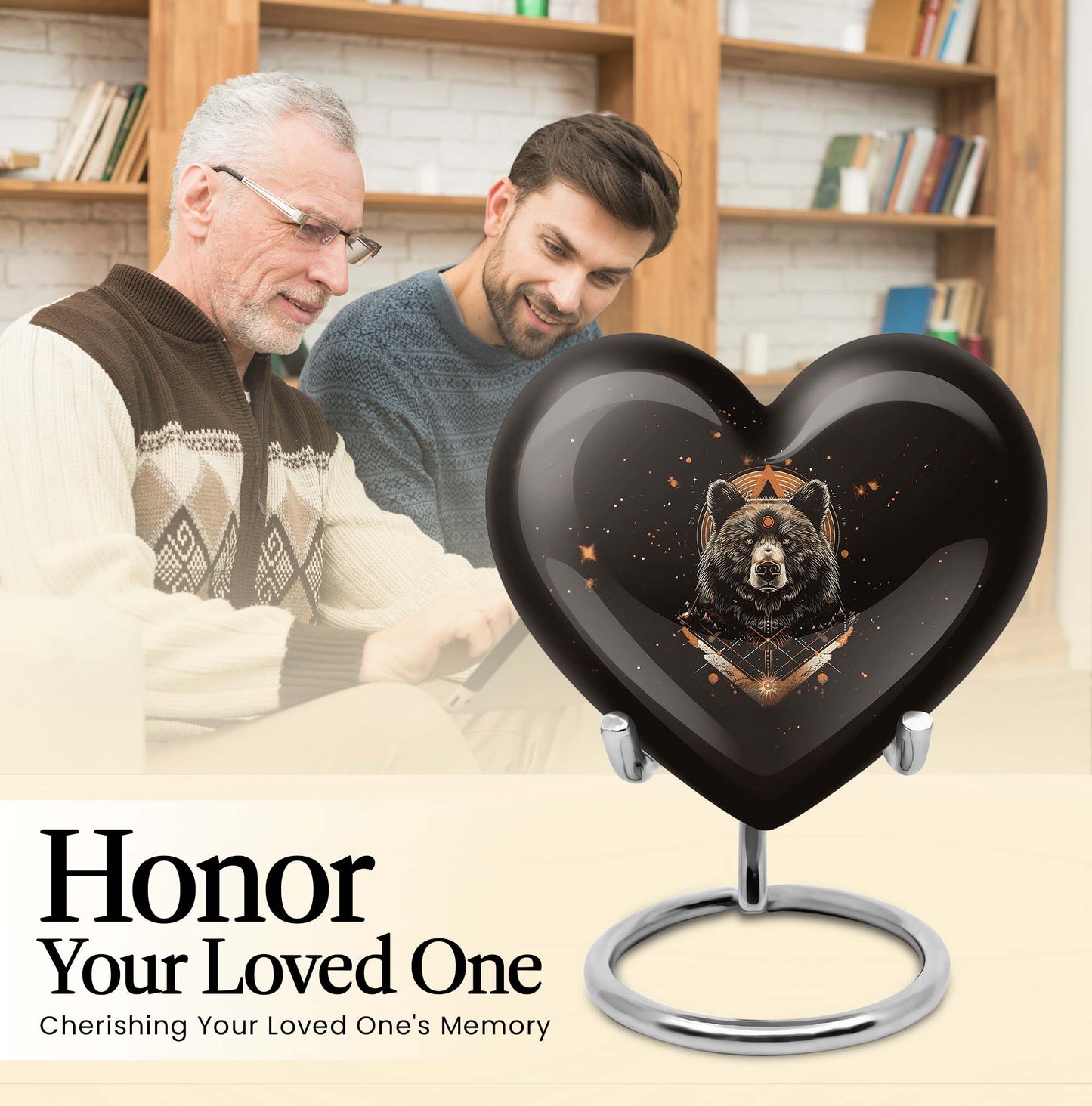 Heart-shaped bear Urn