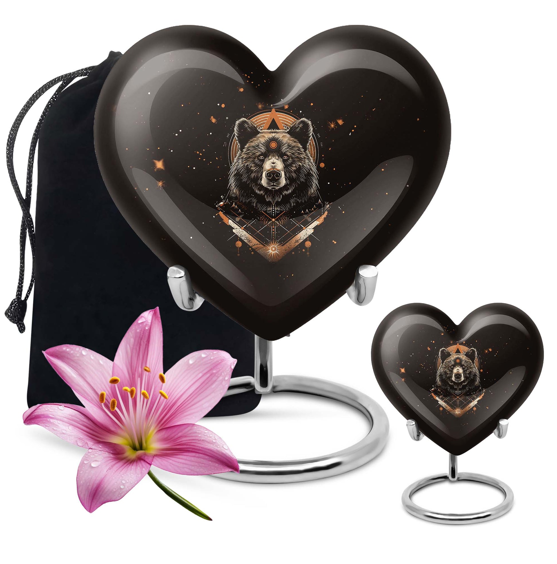 Heart-shaped bear Urn