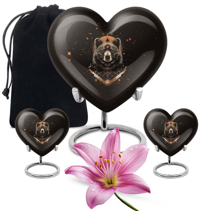 Heart-shaped bear Urn