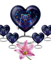 10-inch heart-shaped bear urn with butterfly theme, 