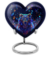 10-inch heart-shaped bear urn with butterfly theme, 