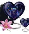 10-inch heart-shaped bear urn with butterfly theme, 