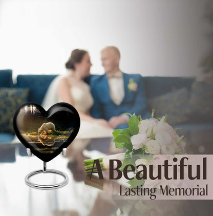 10-inch heart-shaped large bear urn