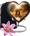 10-inch Heart-shaped Bear Urn for human ashes 