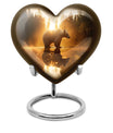 10-inch Heart-shaped Bear Urn for human ashes 