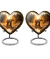 10-inch Heart-shaped Bear Urn for human ashes 
