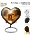 10-inch Heart-shaped Bear Urn for human ashes 