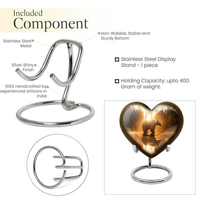 10-inch Heart-shaped Bear Urn for human ashes 