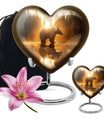 10-inch Heart-shaped Bear Urn for human ashes 
