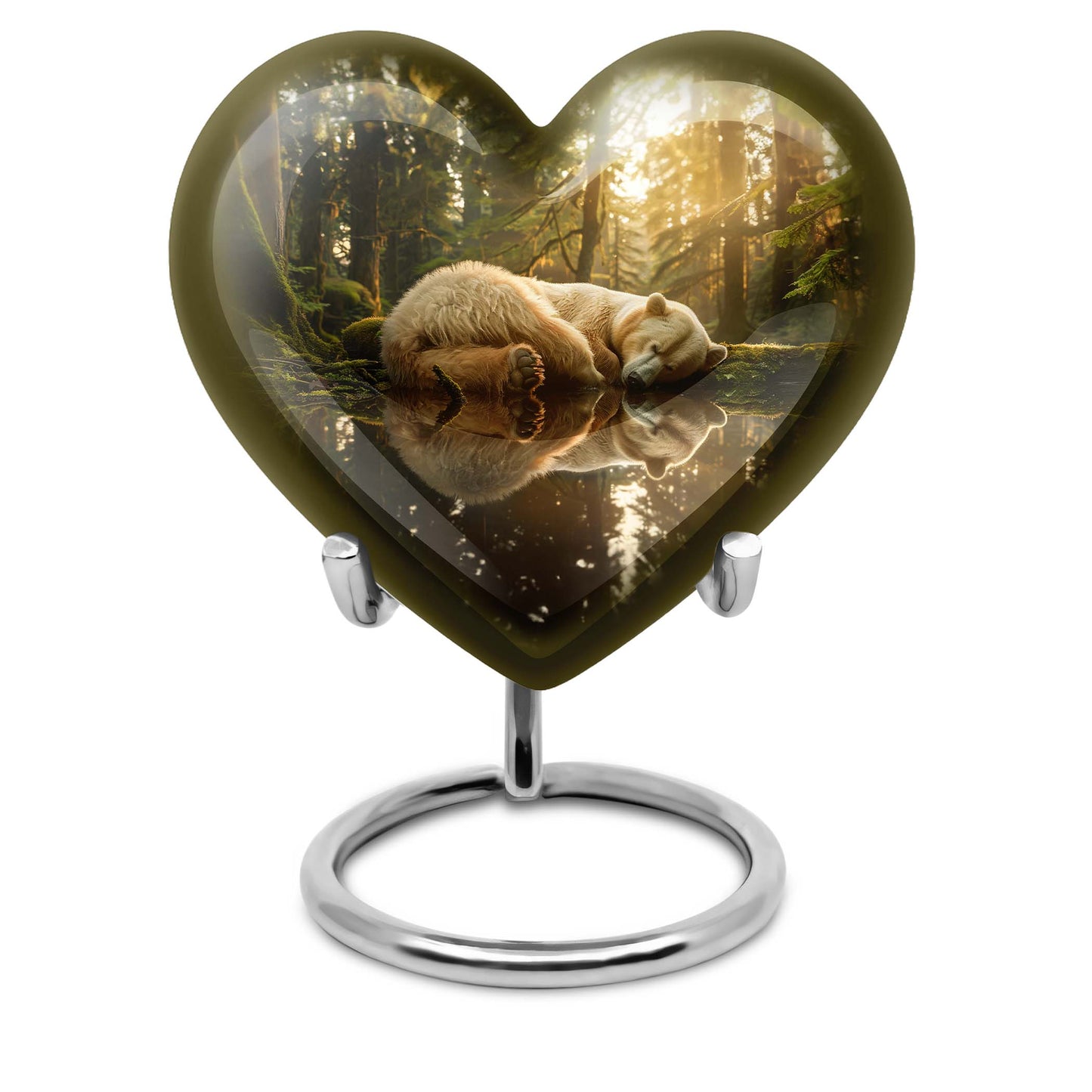heart-shaped bear urn for cremation ashes