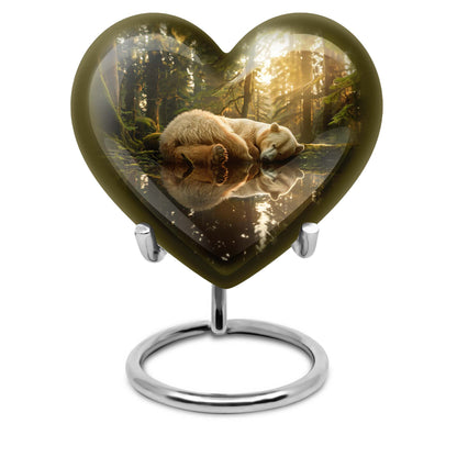 heart-shaped bear urn for cremation ashes