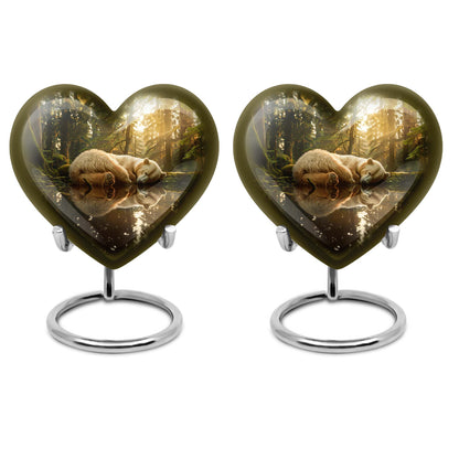 heart-shaped bear urn for cremation ashes