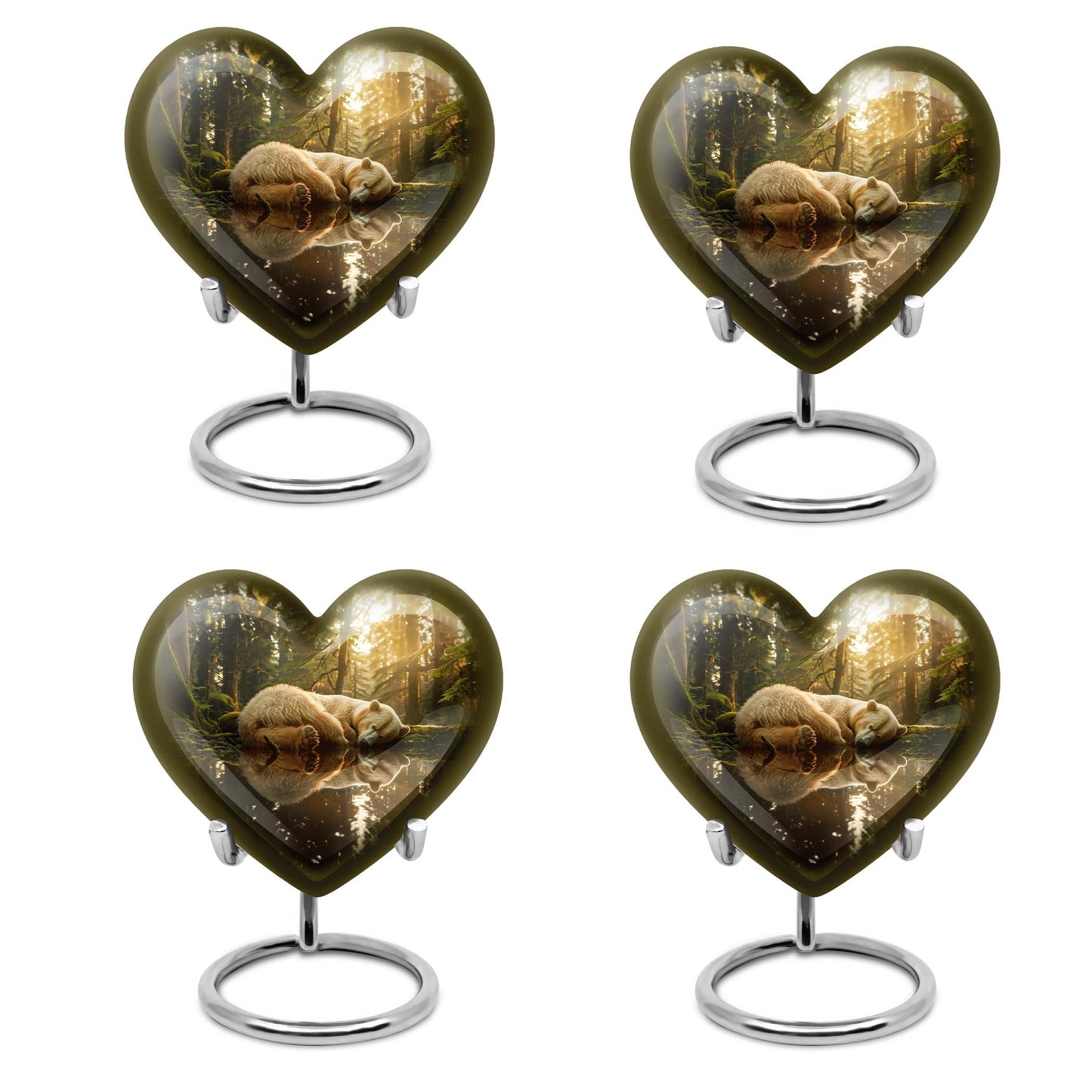 heart-shaped bear urn for cremation ashes
