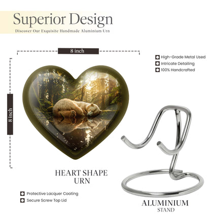 heart-shaped bear urn for cremation ashes